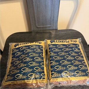 Vintage Silkie’s Control Top Pantyhose X-Tall Beige Honey USA Made NOS (2 Pair)